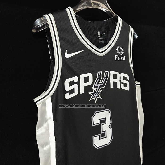 Camiseta San Antonio Spurs Keldon Johnson NO 3 Icon Autentico Negro